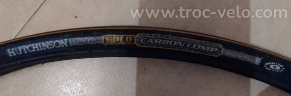 Pneu vélo course vintage 700 x 23mm Hutchinson carbon comp tech+gold en Tbé
