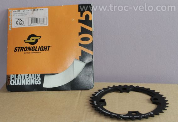 PLATEAU EXTÉRIEUR STRONGLIGHT ALU 7075 10V DOUBLE 4 TROUS 104MM 36T Neuf - 2