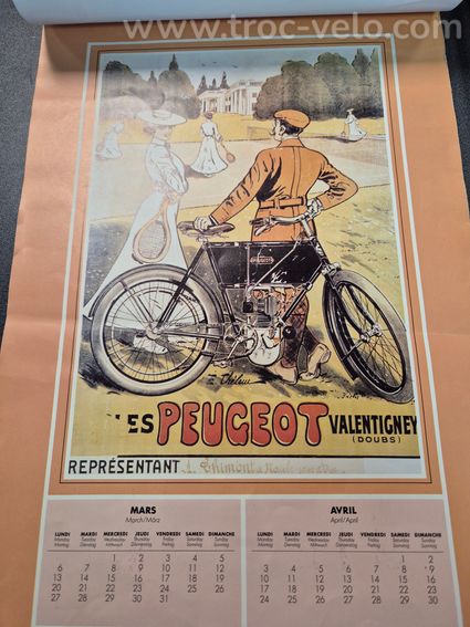 Calendrier Cycles PEUGEOT 1978