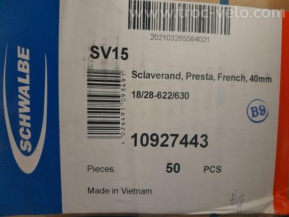 Lot 30 chambres à air neuves Schwalbe SV15 40mm - 2