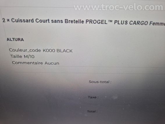 Échange/Vente cuissard dame neuf, taille M. - 4