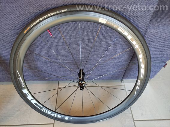 Roues carbone DT RC38T à boyaux pour freinage patins - 4