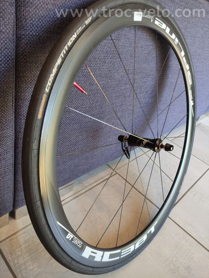 Roues carbone DT RC38T à boyaux pour freinage patins - 10