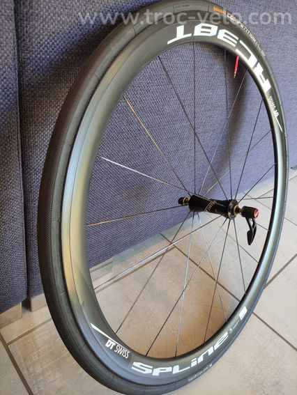 Roues carbone DT RC38T à boyaux pour freinage patins - 11