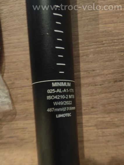 Tige de selle Limotec 170 mm neuve - 2