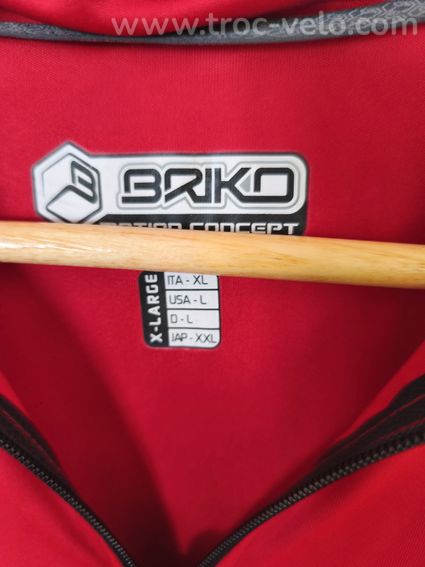 Maillot de cyclisme Briko - Rouge et Noir - Taille XL - Très bon état - 3