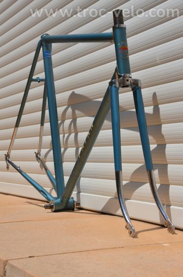 Cadre et fourche de vélo de course vintage Payan en tubes acier Oria - 2