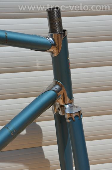 Cadre et fourche de vélo de course vintage Payan en tubes acier Oria - 5