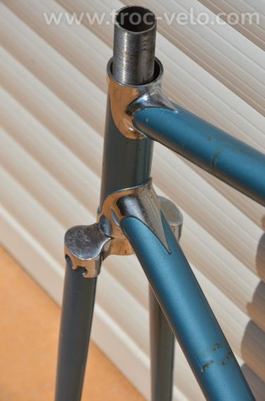 Cadre et fourche de vélo de course vintage Payan en tubes acier Oria - 15