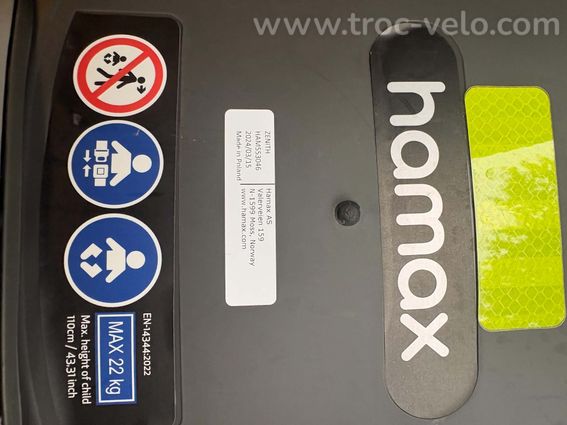 Porte bébé vélo HAMAX Zenith fixation sur portes bagages - 10