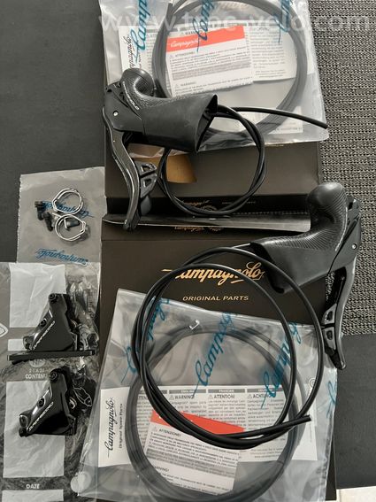 1 paire de leviers Campa wireless 12v + durites de freins. - 3