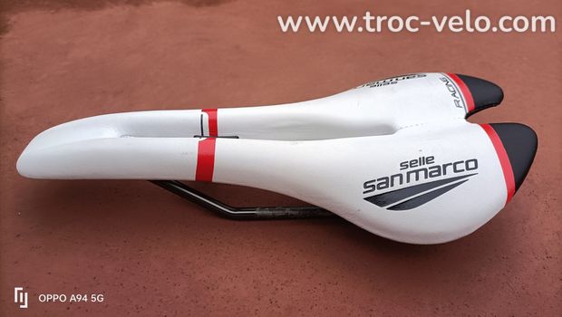 Selle San Marco Aspide Open-Fit Racing Narrow blanc noir rouge - 2