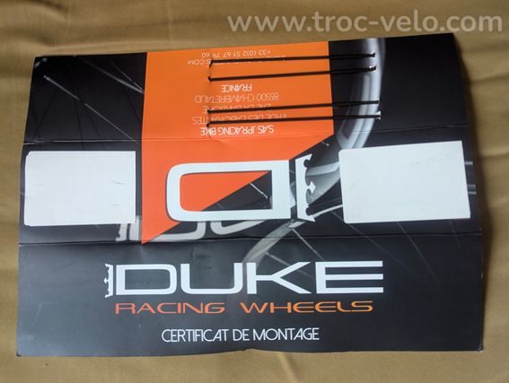 Roues carbone tubulaires 1200g NEUVES cyclocross DUKE Baccara TCX-Machine 36  - 10