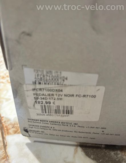 Pédalier neuf Shimano 105 2x12s 50/34T 172,5mm - 8