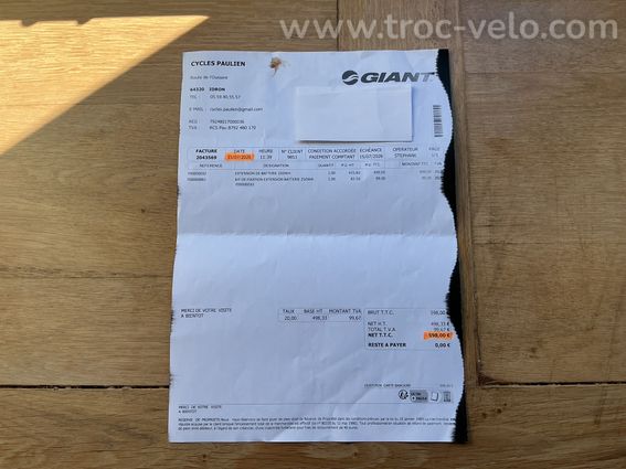 Vélo Giant road e 2 année 2023 + Taille XL batterie additionnelle neuve très bon etat - 10