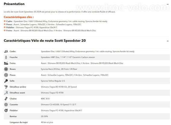 Vélo route SCOTT Speedster 20 taille M Homme - 7