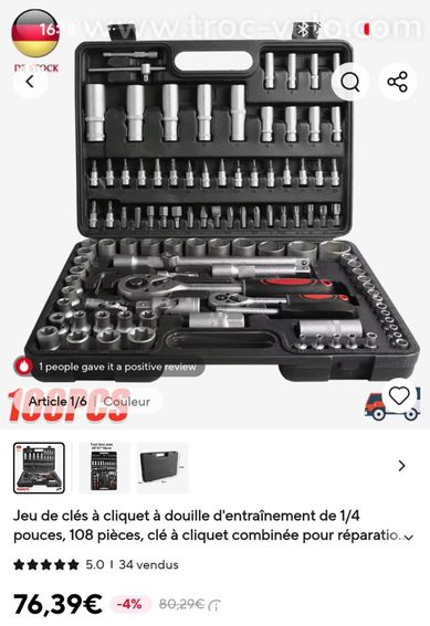 Boite à outilos 108 pièces pour vélo et auto - 4