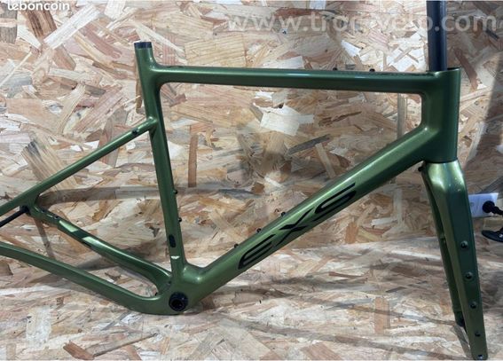 Kit cadre et fourche gravel carbone 700 disque vert - 2