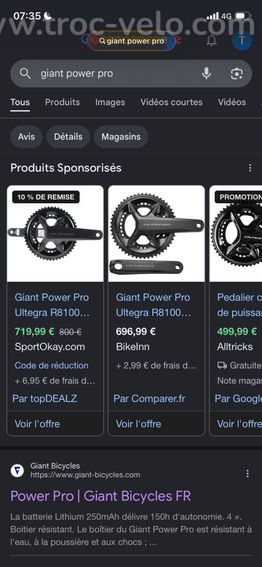 Capteur de puissance giant power pro shimano 172,5 mm 52-36 - 7