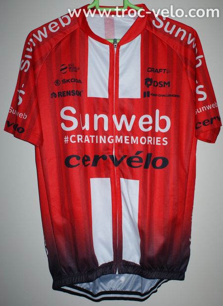 Maillot vélo été manches courtes pour homme - Team "SUNWEB" - rouge - XL - 1