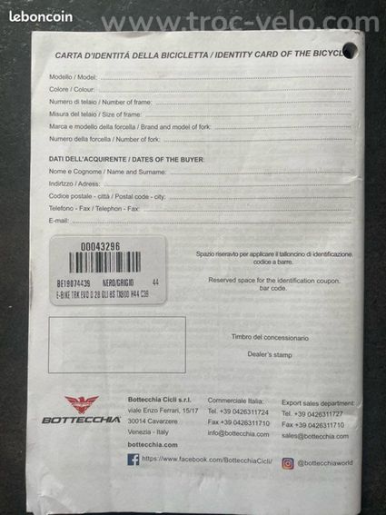 VÉLO ÉLECTRIQUE BOTTECCHIA TRK EVO D 28 – état neuf - 15
