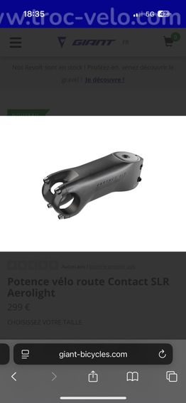 Potence vélo route Contact SLR Aerolight