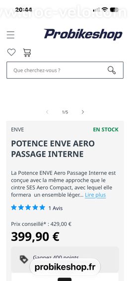 Potence Enve Aéro en 80mm neuve - 13