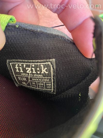 Chaussure vélo route Fizik Aria R3 taille 46 jaune noir - 4