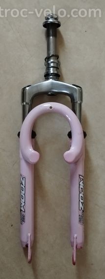 Fourche vtt 26" pouces rose suspendue a disque ou patins en Bé