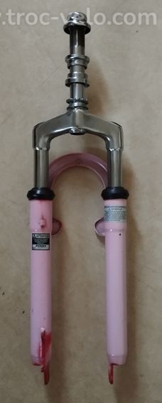 Fourche vtt 26" pouces rose suspendue a disque ou patins en Bé - 2