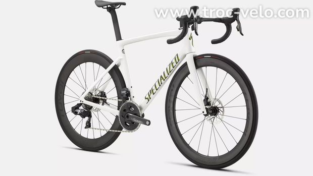 Vélo Specialized Tarmac Pro SL7 Chameleon Silver Green Tint Over White/Snake Eye T44 - 2