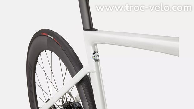 Vélo Specialized Tarmac Pro SL7 Chameleon Silver Green Tint Over White/Snake Eye T44 - 5