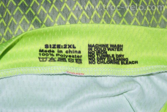 Maillot vélo manches longues - sans marque - xxl - vert fluo/noir - 3