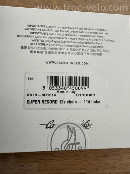 Groupe CAMPAGNOLO SUPER RECORD EPS 12 DISQUES NEUF -66% - 10