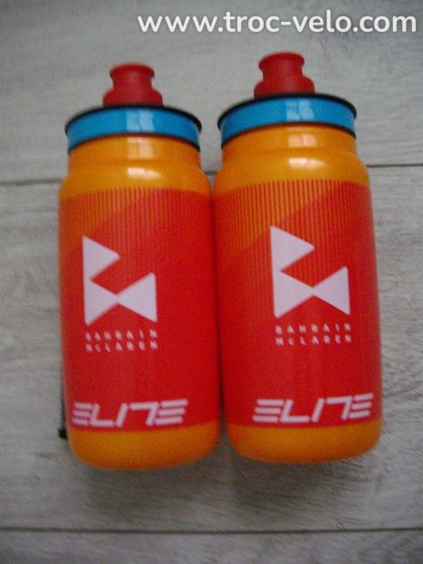 Lot 2 bidons cyclisme BAHRAIN-MC LAREN cycliste hydratation vélo vtt course trail sport gourde - 1