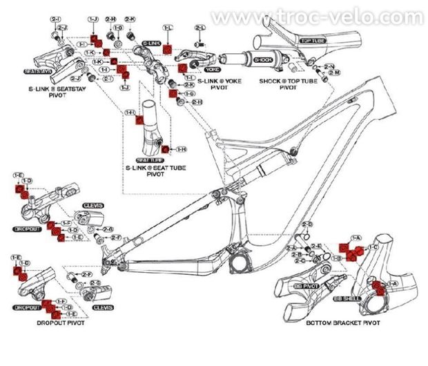 Entretoise du kit de roulement SPECIALIZED pour CAMBER et STUMJUMPER 26 et 29 à partir de 2012  - 1