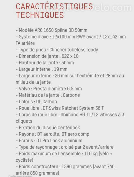 Roues DTswiss arc 1650 - 5