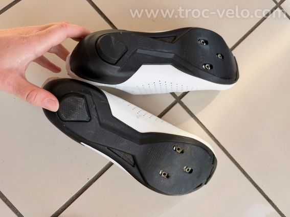 sidi shot 3 utilisees 42 blanc chaussures vélo route - 2