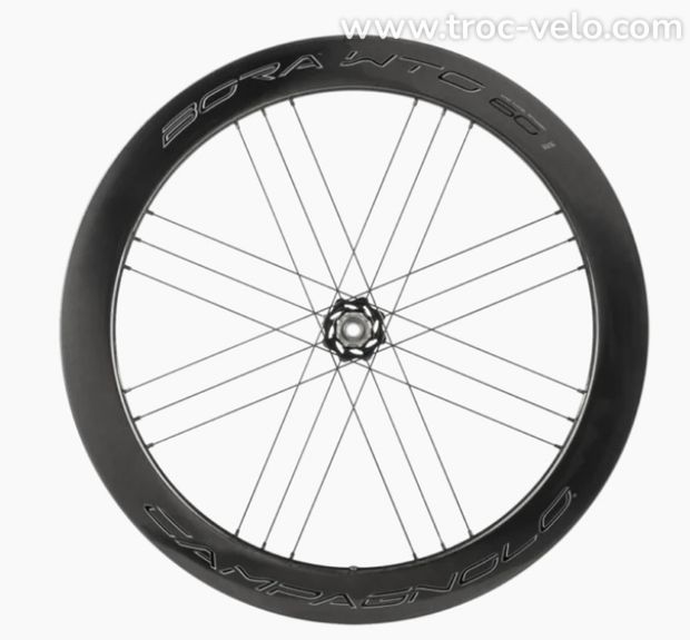 ROUE AVANT CAMPAGNOLO BORA WTO 60 CARBONE DISQUE PNEU 700c 60MM 2 way Fit - 1