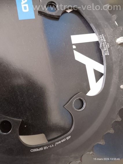 Plateau 46 dents extérieur 12 vitesses pour pédalier Shimano - 2