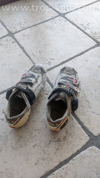 Chaussures vélo route Sidi Genius vintage T40 – blanches – bon état - 2