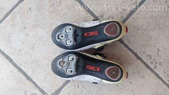 Chaussures vélo route Sidi Genius vintage T40 – blanches – bon état - 3