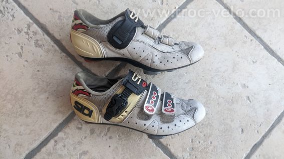 Chaussures vélo route Sidi Genius vintage T40 – blanches – bon état - 4