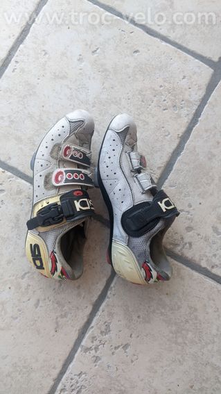Chaussures vélo route Sidi Genius vintage T40 – blanches – bon état - 5