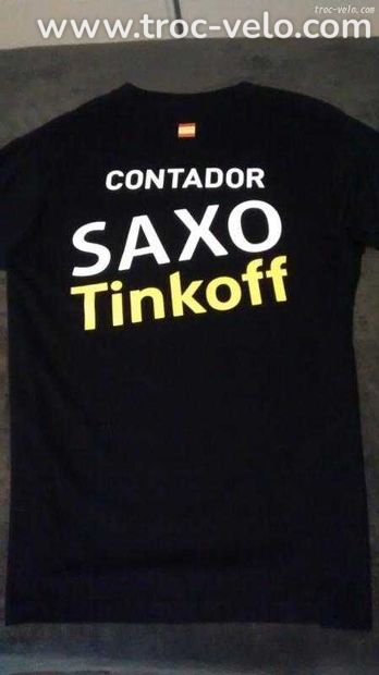 Maillot t-shirt saxo tinkoff alberto contador.     - 1