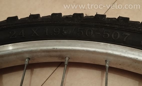 Roue vtt 24" pouces avant Gipiemme aluminium + pneu + ch-a-air en Bé - 2