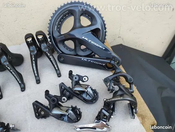Groupe Shimano ultegra r8000, manettes, dérailleurs, pédalier..., vélo route course carbone  - 2