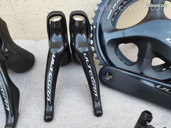 Groupe Shimano ultegra r8000, manettes, dérailleurs, pédalier..., vélo route course carbone  - 3