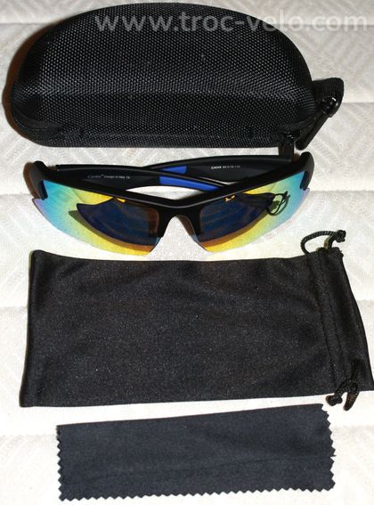 Lunettes de vélo - marque "carfia" - noires - lentilles polarisantes - 3