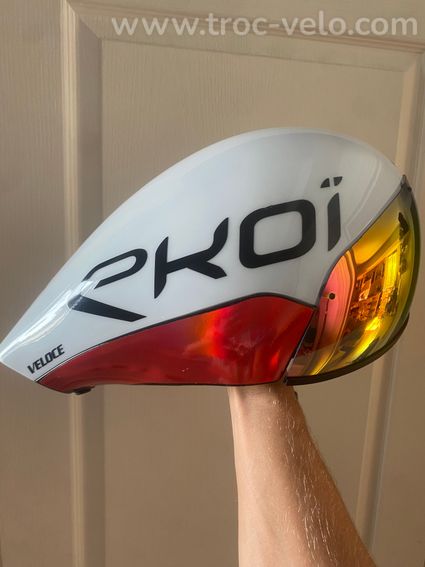 Casque aéro EKOI Véloce édition limitée rouge et blanc taille M (55-59cm) - 2